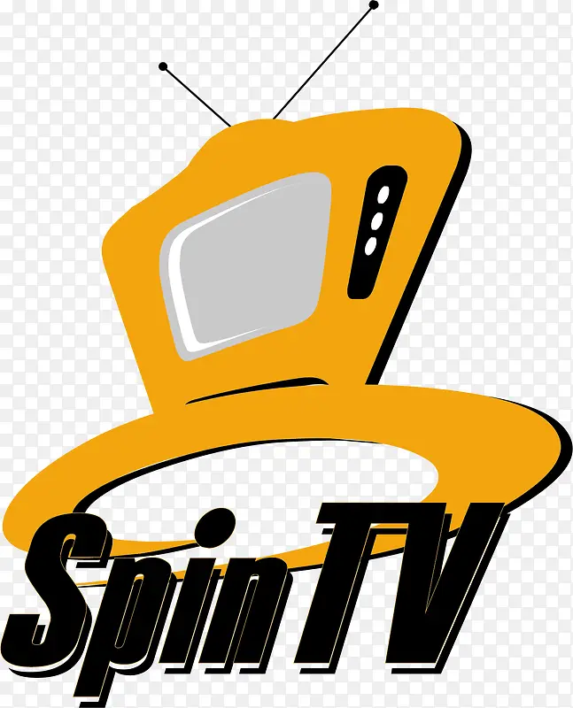 spin tv标志设计矢量