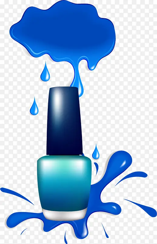 蓝色雨滴指甲油瓶