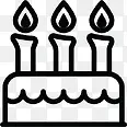 黑色线条蛋糕蜡烛图标