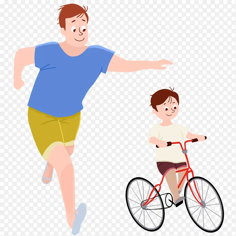 小朋友学骑自行车