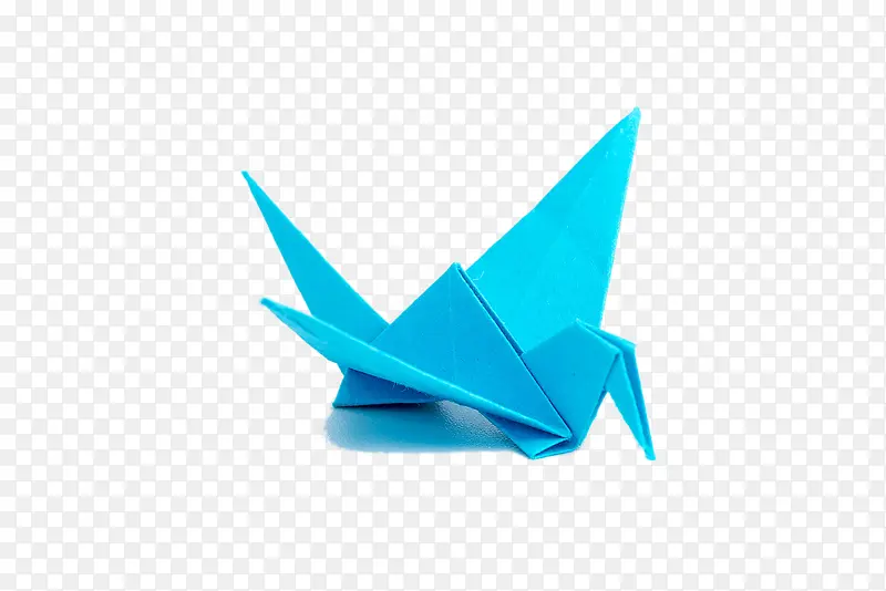 蓝色折纸千纸鹤
