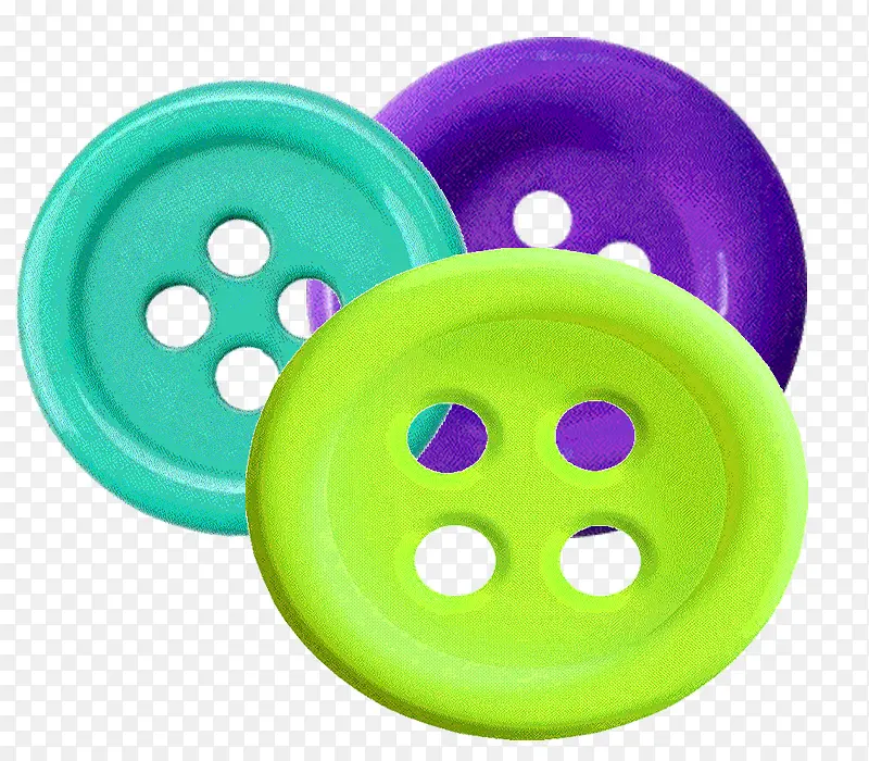 亮绿色多彩可爱塑料圆扣