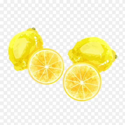 水彩黄色柠檬