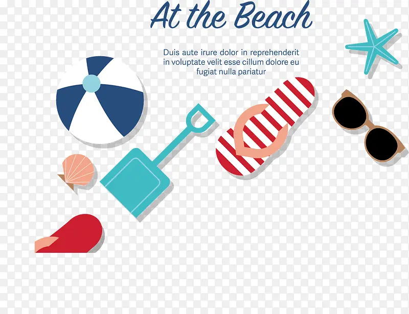 矢量沙滩玩具用品插图