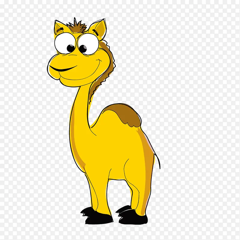矢量黄色可爱小骆驼