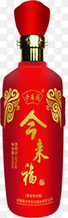 高清红色中国风酒瓶