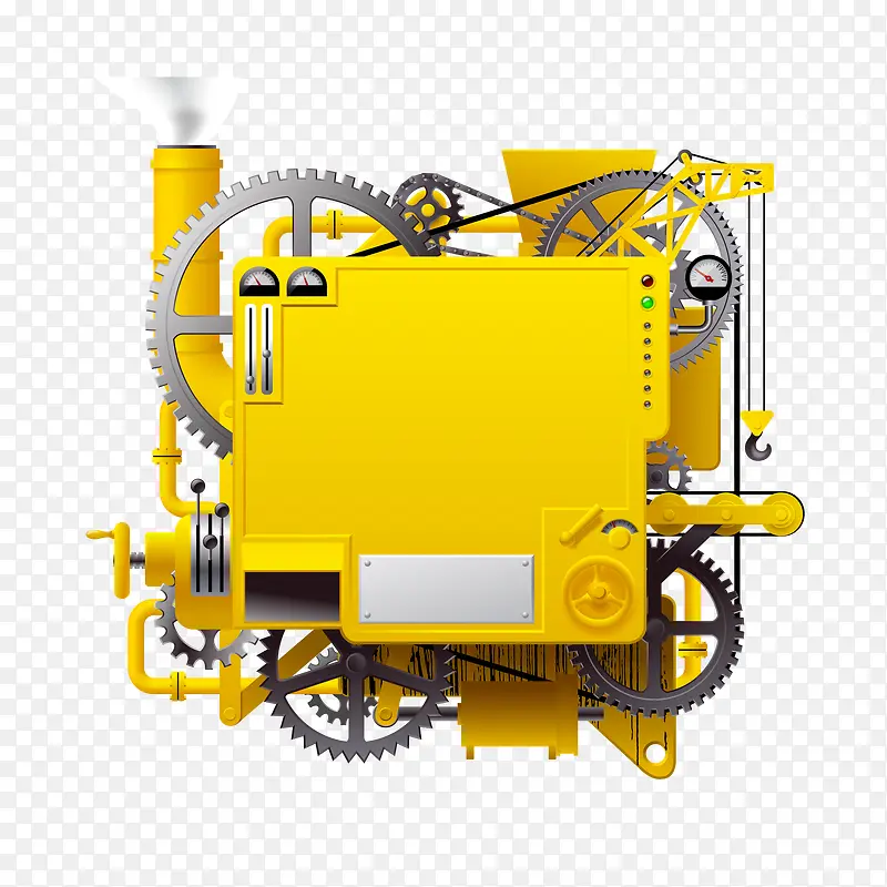 黄色机械矢量图