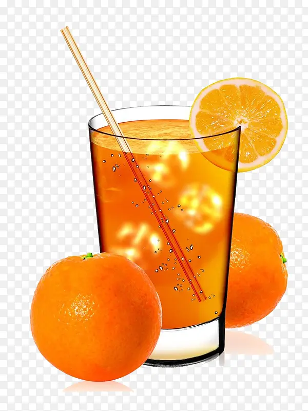 一杯冰橙汁