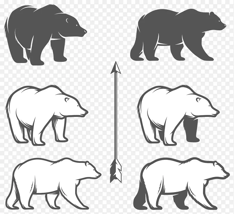 动物棕熊可爱的涂鸦矢量