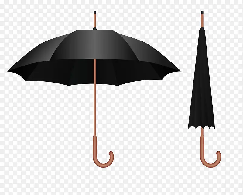 黑色雨伞插画