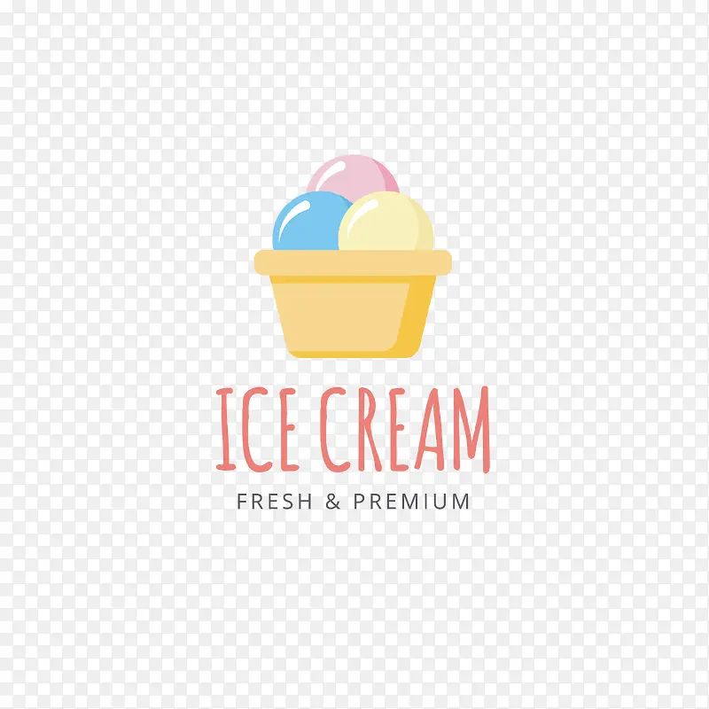矢量可爱彩色冰淇淋标识