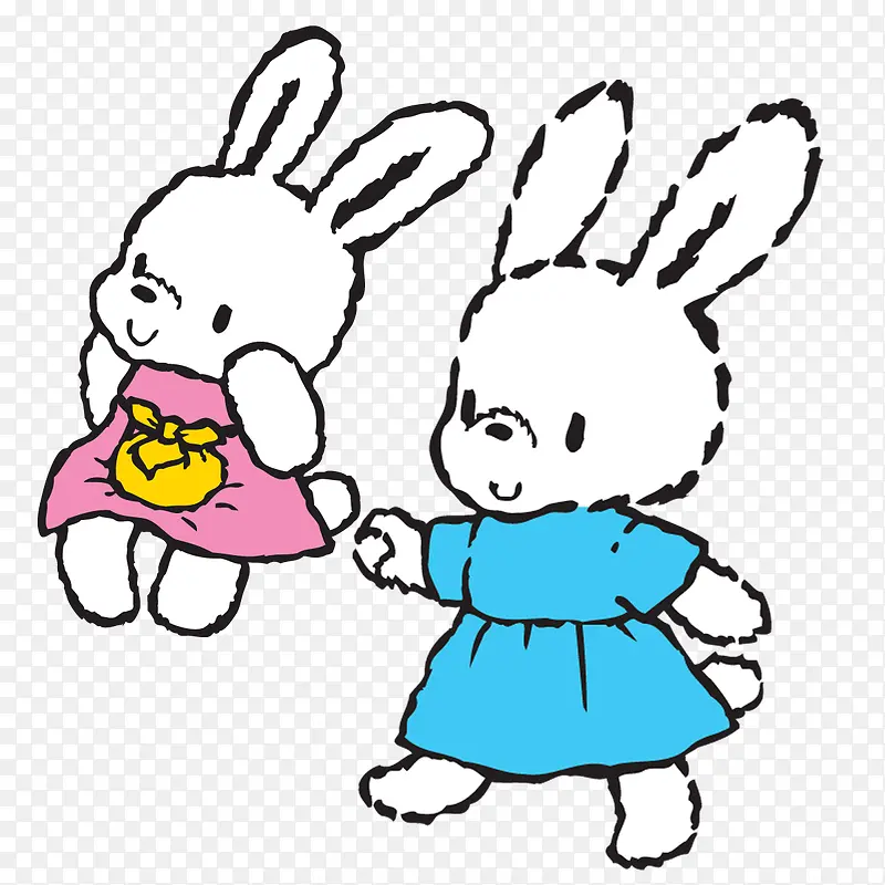 穿衣服的小白兔