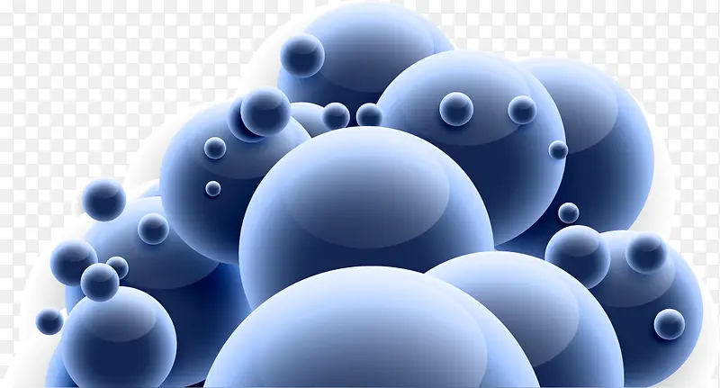 矢量蓝色现代感球体装饰图案