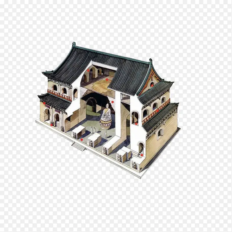 中国建筑水墨画