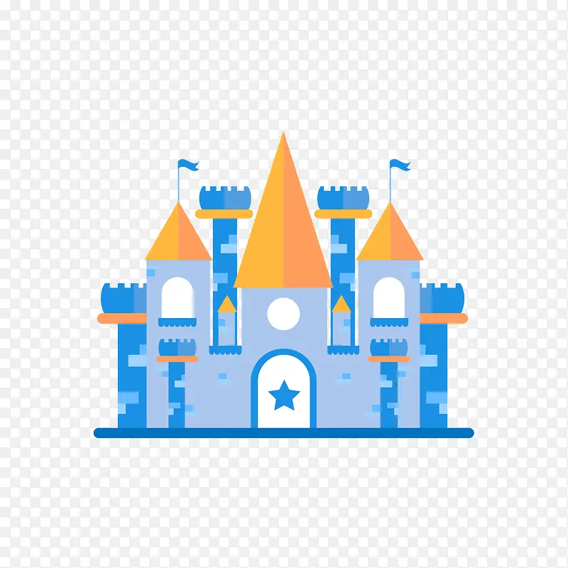蓝橙色城堡