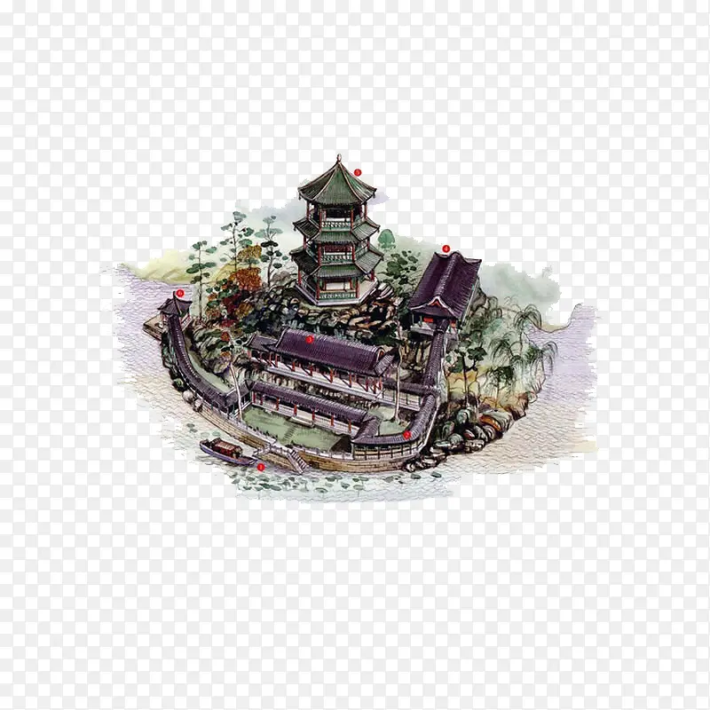 中国建筑水墨画PNG图片素材下载_图片编号8409240-PNG素材网