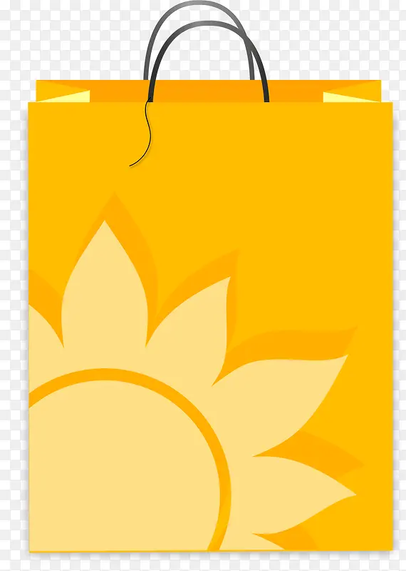 黄色向日葵矢量环保购物袋
