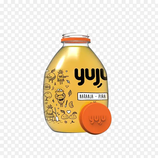 橙子漫画瓶子包装设计