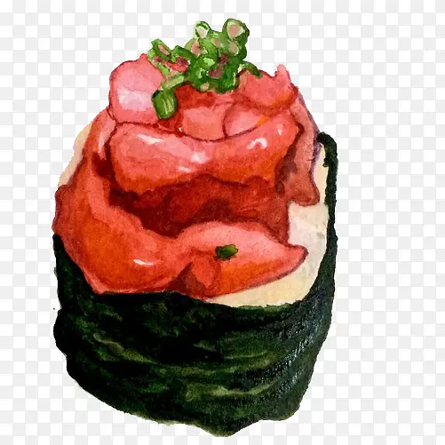 牛肉寿司手绘画素材图片