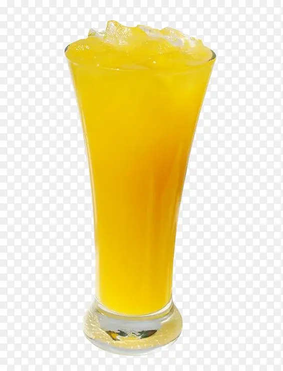 一杯黄色的自制芒果汁
