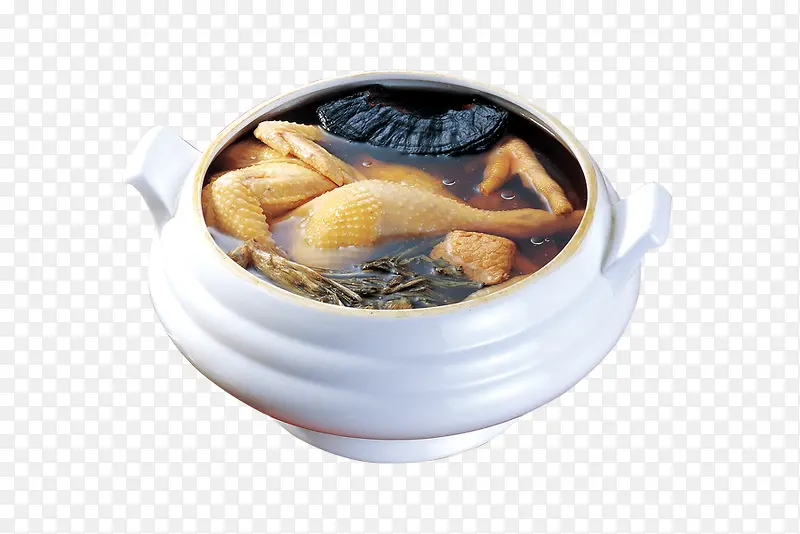 白色砂锅鸡汤