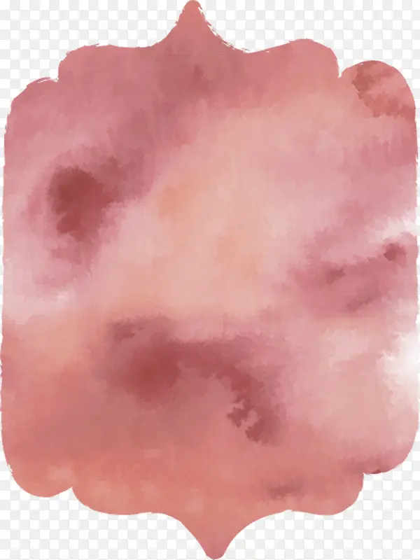 粉色水彩墨迹框