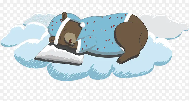 卡通世界睡眠日睡眠小熊