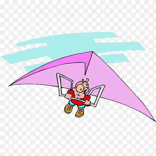 卡通动物和滑翔伞