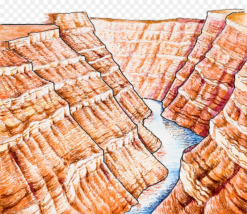 红岩石插图