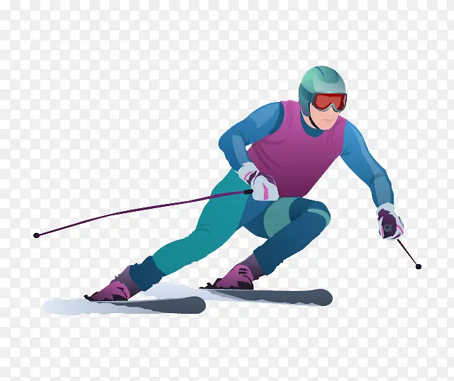 卡通滑雪橇的人抠图