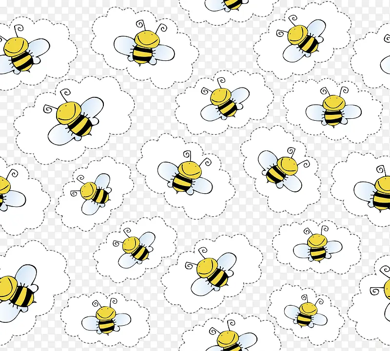 卡通小蜜蜂花纹