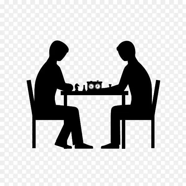 下棋的两个人