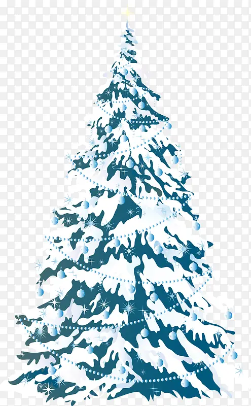 蓝色冬日圣诞树