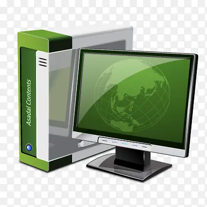 绿色的台式电脑