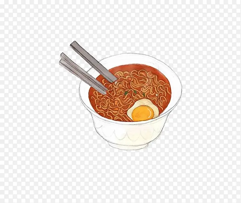 简笔画红烧面条