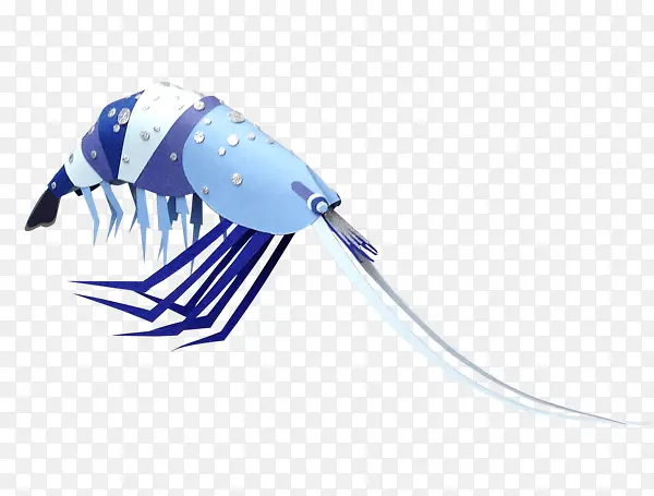 蓝色鱼类龙虾创意