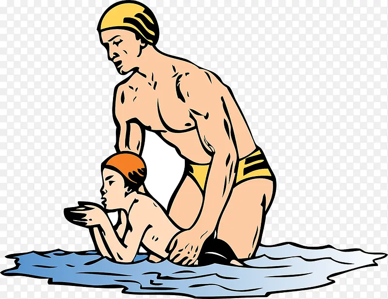 学游泳的儿童