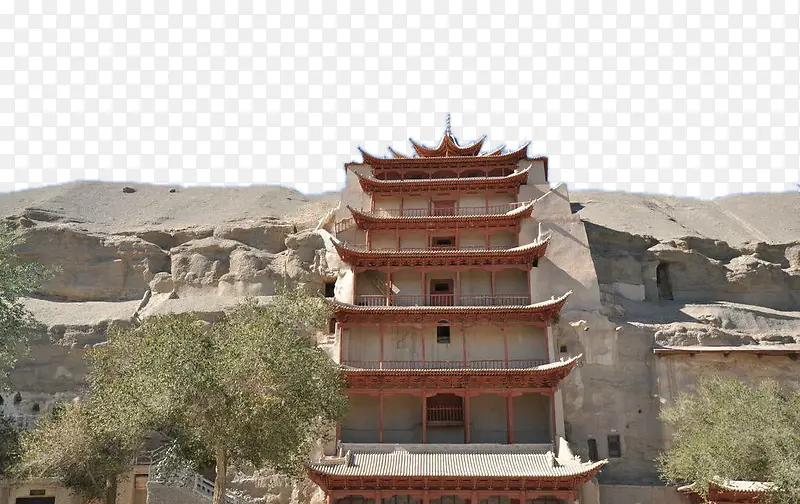 晴天的莫高窟