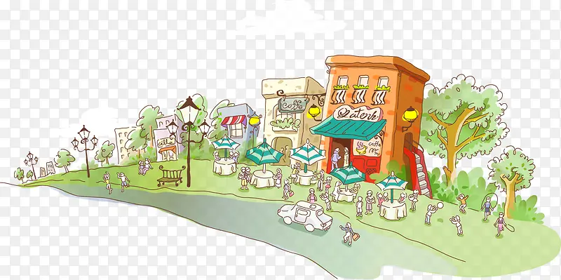 矢量街边店铺场景元素PNG图片素材下载_图片编号8420751-PNG素材网