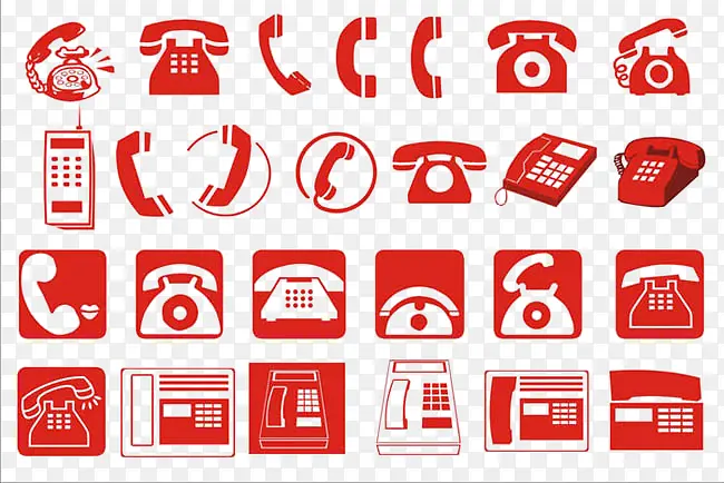 红色电话UI图标