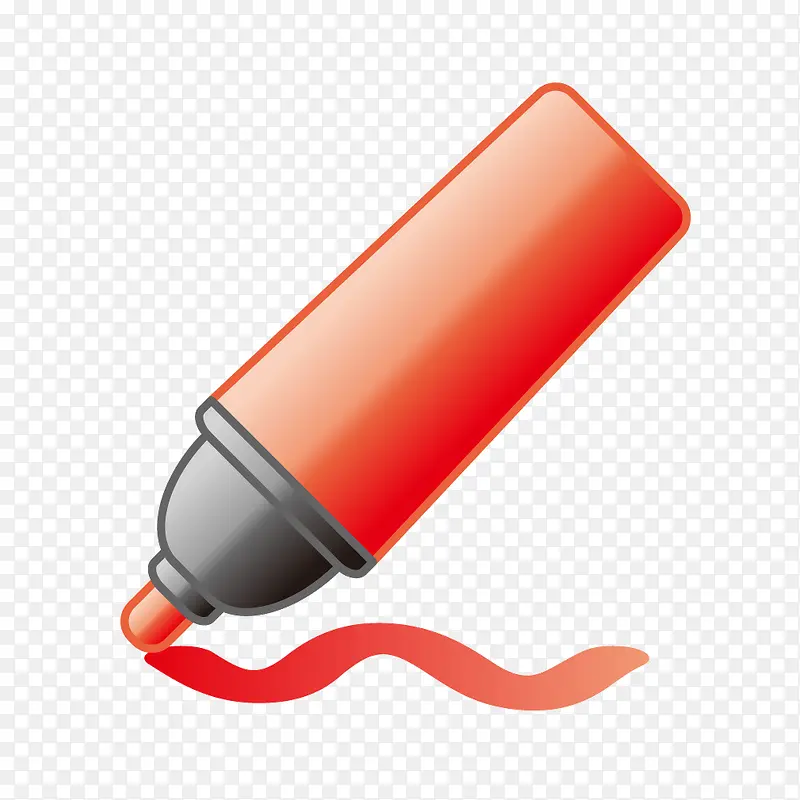 红色质感儿童画笔水彩笔