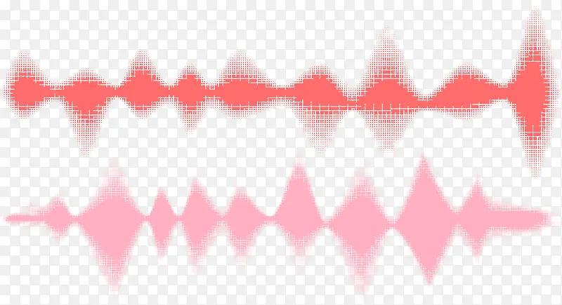 矢量粉红色声波曲线PNG图片