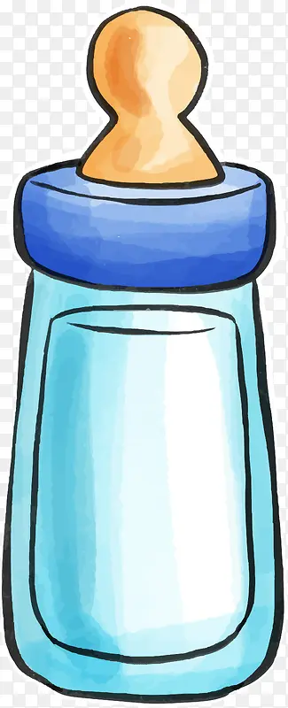 水彩笔手绘婴儿奶瓶