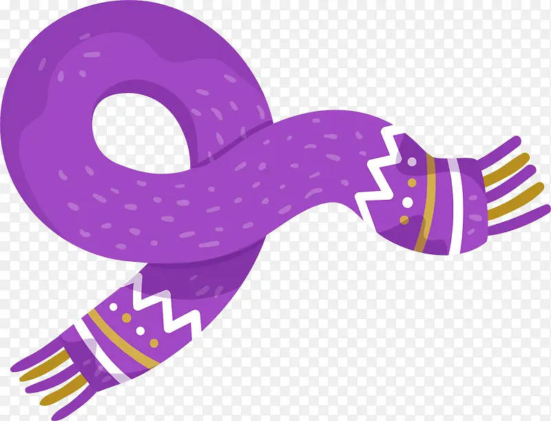 紫色清新卡通围巾