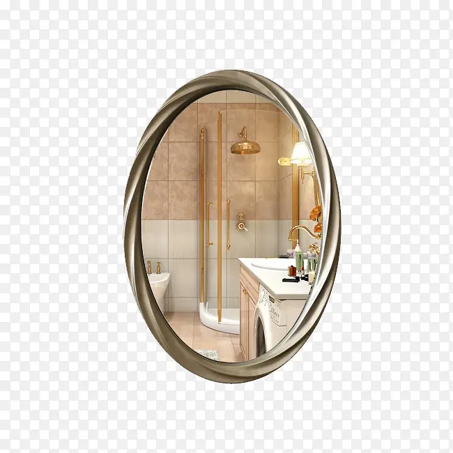 创意圆形浴室镜子