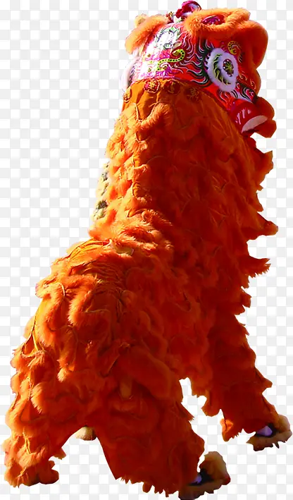 橙色舞狮子马年素材