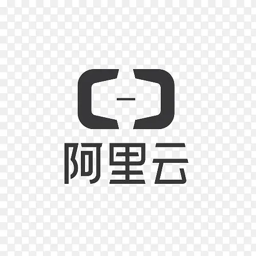 黑白阿里云logo