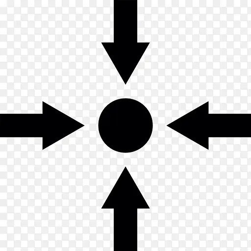 四个箭头指向圆的中心图标