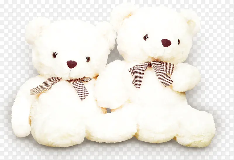 两只白色的玩具熊