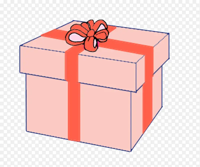 手绘粉色礼物盒